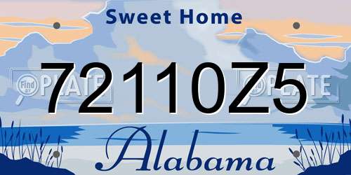 72110Z5 Alabama License Plate