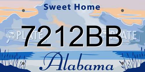 7212BB Alabama License Plate