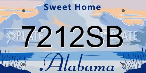 7212SB Alabama License Plate