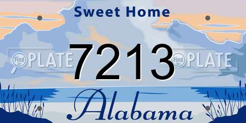 7213 Alabama License Plate