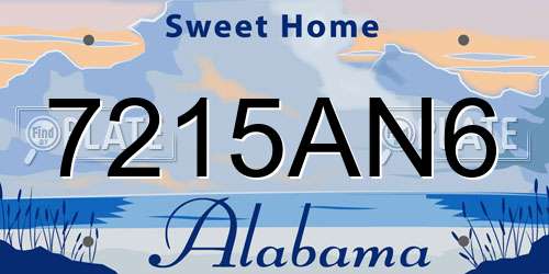 7215AN6 Alabama License Plate
