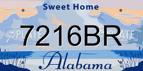7216BR Alabama License Plate