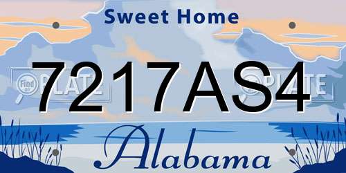 7217AS4 Alabama License Plate