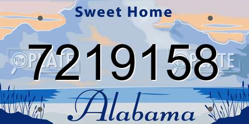 7219158 Alabama License Plate