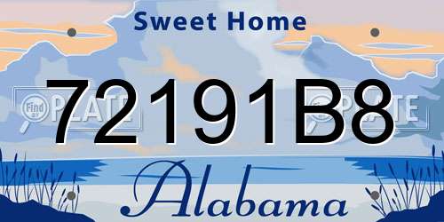 72191B8 Alabama License Plate