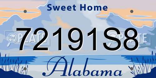 72191S8 Alabama License Plate