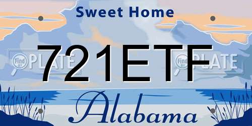 721ETF Alabama License Plate