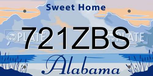 721ZBS Alabama License Plate