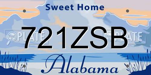 721ZSB Alabama License Plate