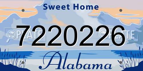 7220226 Alabama License Plate