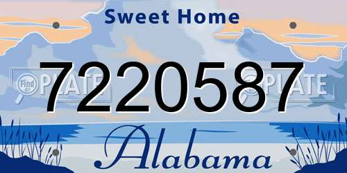 7220587 Alabama License Plate
