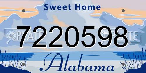 7220598 Alabama License Plate