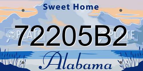 72205B2 Alabama License Plate