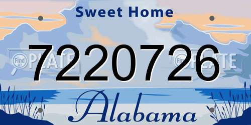 7220726 Alabama License Plate