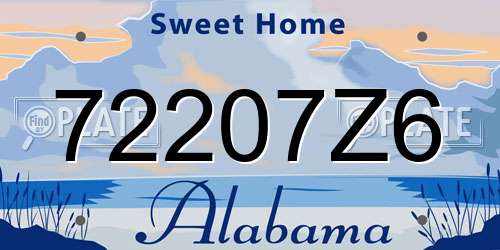 72207Z6 Alabama License Plate
