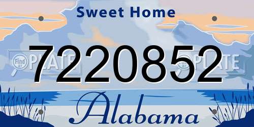 7220852 Alabama License Plate
