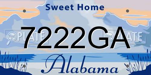 7222GA Alabama License Plate