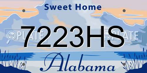 7223HS Alabama License Plate