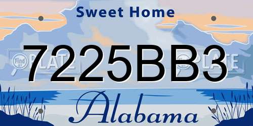 7225BB3 Alabama License Plate