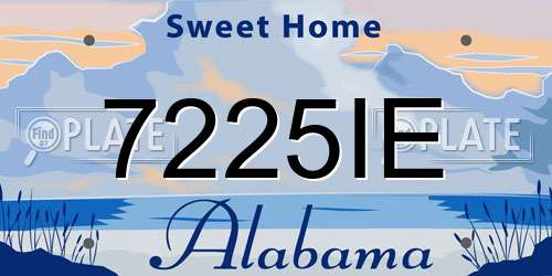 7225IE Alabama License Plate