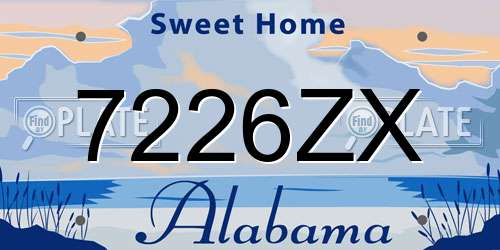 7226ZX Alabama License Plate