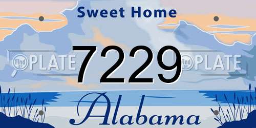 7229 Alabama License Plate