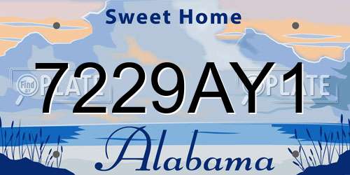 7229AY1 Alabama License Plate