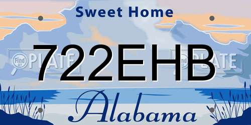 722EHB Alabama License Plate