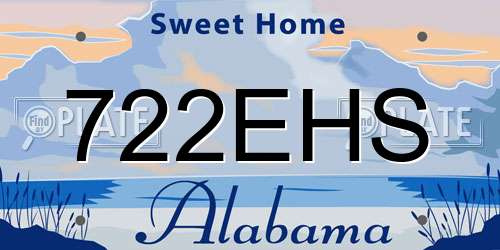 722EHS Alabama License Plate