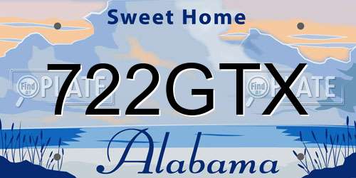 722GTX Alabama License Plate