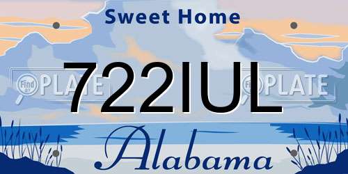 722IUL Alabama License Plate
