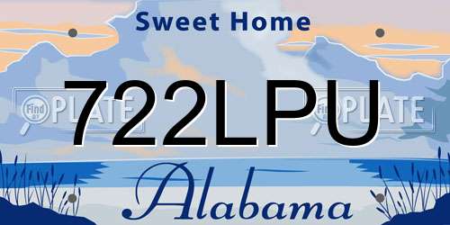 722LPU Alabama License Plate