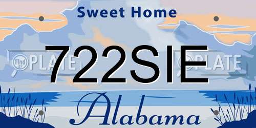 722SIE Alabama License Plate