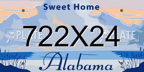 722X24 Alabama License Plate