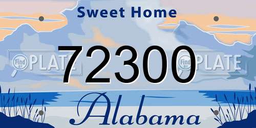 72300 Alabama License Plate