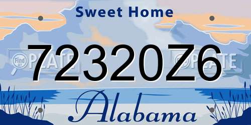 72320Z6 Alabama License Plate