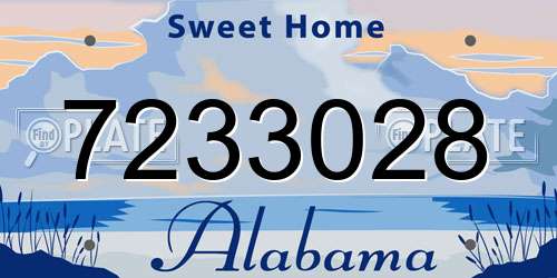 7233028 Alabama License Plate