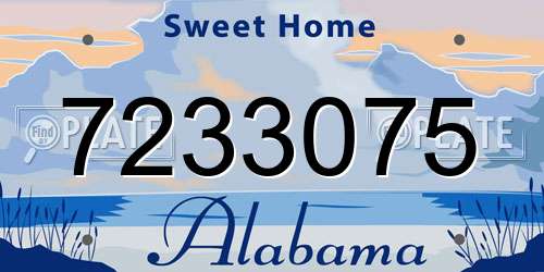 7233075 Alabama License Plate
