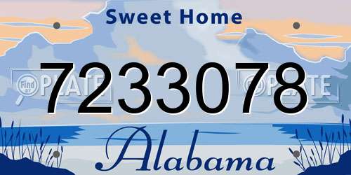 7233078 Alabama License Plate