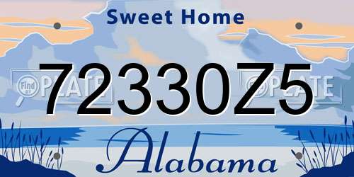 72330Z5 Alabama License Plate