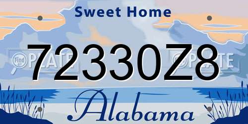72330Z8 Alabama License Plate
