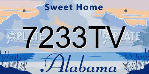 7233TV Alabama License Plate
