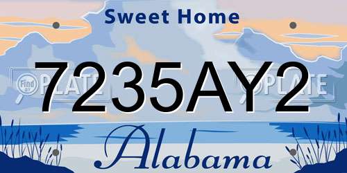 7235AY2 Alabama License Plate