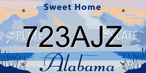 723AJZ Alabama License Plate