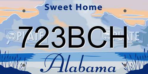 723BCH Alabama License Plate