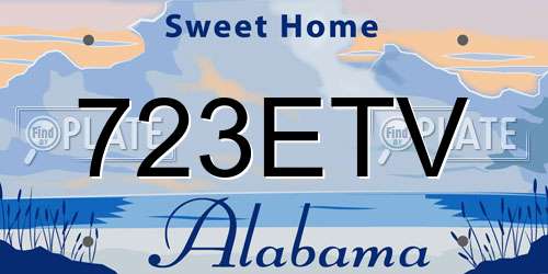 723ETV Alabama License Plate