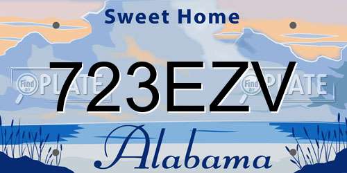 723EZV Alabama License Plate