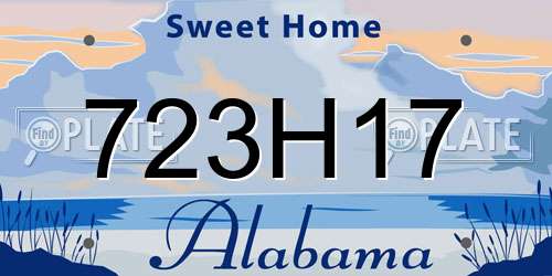 723H17 Alabama License Plate