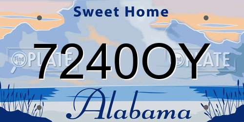 7240OY Alabama License Plate
