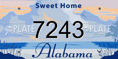 7243 Alabama License Plate